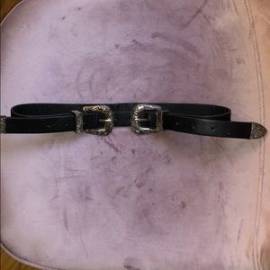 Western double buckle belt